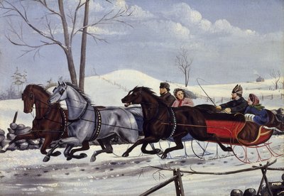 Das Schlittenrennen, ca. 1865 von American School